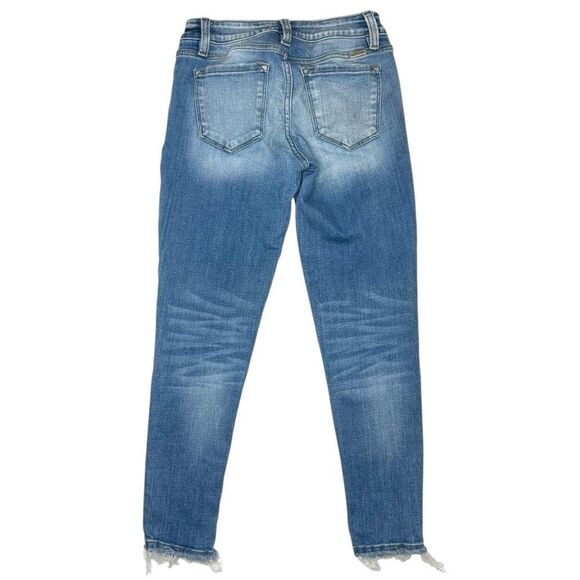 KanCan Low Rise Ankle Skinny Light Wash Stretch Denim Frayed Hem Jeans Size 26 - Picture 9 of 9